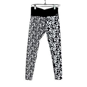 Lorna Jane Active Black & White Geometric Leggings Size XS